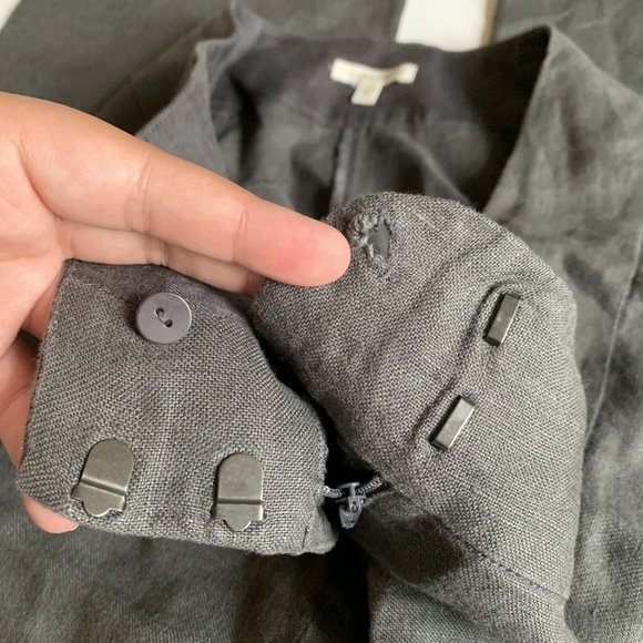 Eileen Fisher 100% Linen Pants Gray Comfort Casual Lightweight Size 10 - Picture 4 of 7